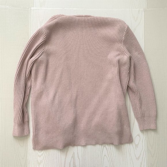Madewell Women's Nolan Pale Lilac Ribbed Knit Open Front Cardigan - Size L - Picture 6 of 7